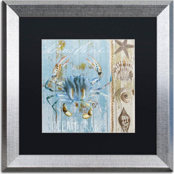 Trademark Fine Art "Blue Crab II" Canvas Art by Color Bakery, Black Matte, Silver Frame