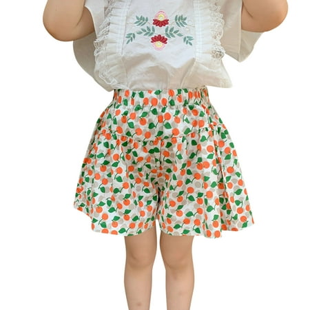 

Shorts For Girls Toddler Kids Baby Jogger Shorts Summer Cotton Casual Floral Polka Dot Shorts Active Pants For 3-4 Years