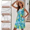 thumbnail image 5 of Jeiento Tropical Leaves Couple Matching Outfits Dress for Women Tank Dresses Mens Hawaiian Shirt Tiered A Line Summer Dress Blue Matching Beach Outfits for Couples, 5 of 6