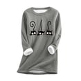 thumbnail image 2 of TINZ Chandail pour Femmes avec Imprimé Confortable Col Rond Vêtements d'Intérieur d'Hiver Chandail Manches Longues Compression Hauts pour Femmes Hommes Chemise Thermique Pack Thermiques pour Femmes Hauts Temps Froid, 2 of 2