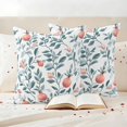 thumbnail image 3 of Teal Green Botanical Outdoor Waterproof Pillow Covers, Pink Spring Floral Country Decorative Square Throw Pillowcase Sofa Cushion Sham for Patio/Couch/Chair, 18"x18" 2 Pack, 3 of 8