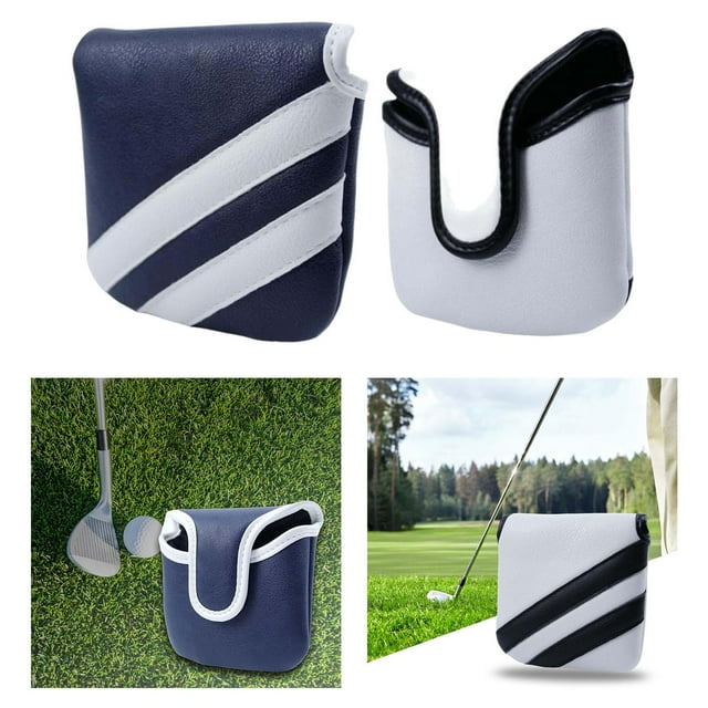 Golf Club Head Cover,Mallet Putter Headcover Golf Club Head Cover,PU Golf Protector Outdoor Sports Activities,Lightweight Protection Lightweight Golf Sport,Head Protective Sleeve Guard Style D shamjiam Cubierta de la cabeza del palo de golf