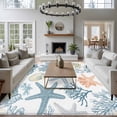 thumbnail image 4 of Rectangle Area Rug 5x8ft,Ocean Coral Starfish Shell Starfish Washable Carpet Non-Slip Runner Accent Rugs Indoor Floor Mat for Bedroom Living Room Decor,White Background, 4 of 9