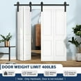 thumbnail image 2 of 52" Bi-Folding Sliding Barn Door Hardware Track Kit for 4 Closet Door, Heavy Duty Bi Fold Barn Door Hardware Fit Four 12” Bi-Folding Doors, Side Mounted Roller, Smoothly Quietly Easy Install, No Door, 2 of 9