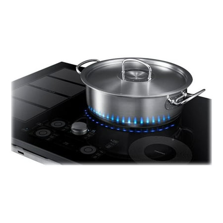 Samsung - 36" Induction Cooktop with WiFi and Virtual Flame™ - Black Stainless Steel