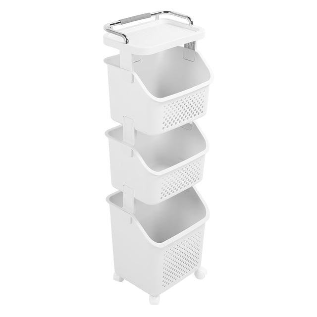 Cesto Para La Colada Con Ruedas, Cesta De Almacenamiento De Ropa Apilable, Organizador Con 4 Ruedas Para El Hogar, Cocina Y