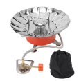 thumbnail image 2 of Poêle de Camping, Pare-Brise en Forme de Fleur Sûr Mini-Poêle de Camping Pliant Conception de Jambe Réglable Valve Portable pour l'Extérieur pour la Randonnée pour la Randonnée, 2 of 8