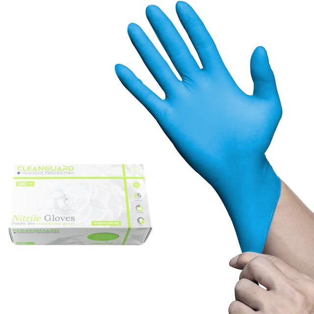 Guantes de Nitrilo CleanGuard 100pz Azul Mediano