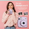 thumbnail image 2 of FUJIFILM INSTAX Mini 11 Instant Film Camera (Lilac Purple) + ACCESSORY BUNDLE THAT INCLUDES 4X Fujifilm Instax Mini Twin Film (80 Exposures), Camera Carrying Case, Camera Strap & Funky Film Frames, 2 of 6