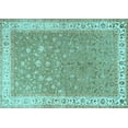 thumbnail image 1 of Ahgly Company Machine Washable Indoor Rectangle Persian Light Blue Traditional Area Rugs, 2' x 5', 1 of 4