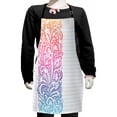 thumbnail image 1 of Doodle Kids Apron, Pastel Curved Starburst Stripes Heart Shooting Stars Drawn by Hand on Paper, Boys Girls Apron Bib with Adjustable Ties for Cooking Baking Painting, Multicolor, by Ambesonne, 1 of 2