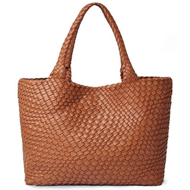 Bolso de mano tejido JOTOFIT para mujer de piel vegana con monedero
