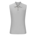 thumbnail image 4 of Sleeveless Golf Shirts for Men with Pocket Button Collared Waffleknit Tank Tops Mens Solid Color Slim Pullover Casual Comfort Tshirts Tees, 4 of 6
