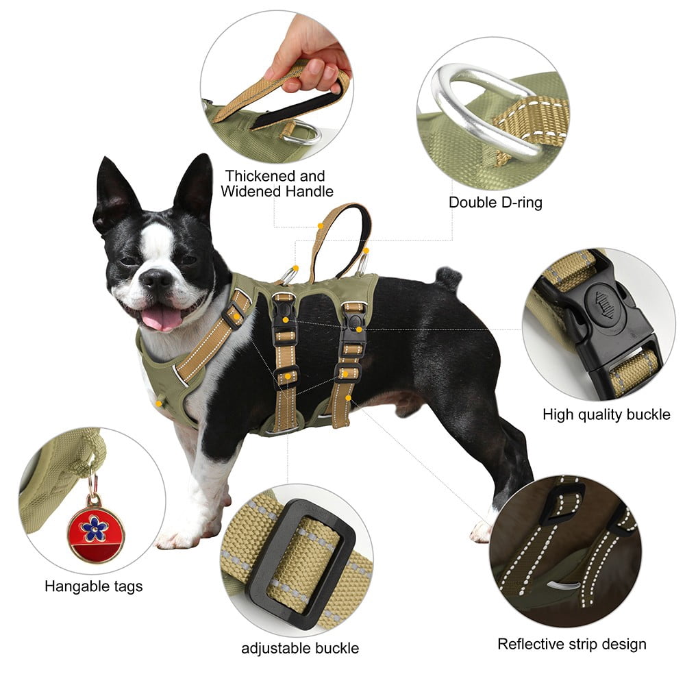 Pet Artist Escape Proof Dog Harness Reflective Adjustable Soft Padded Pet Vest With Comfort Handle