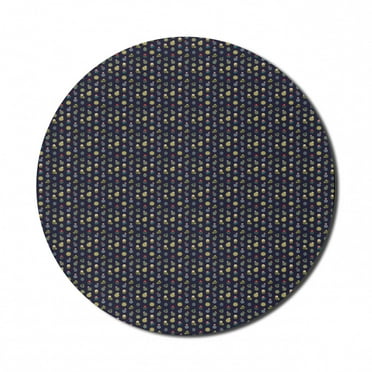 Garden Mouse Pad for Computers, Flowering Cactus Plants in Pots Succulent Tropical Houseplants Botany Garden, Round Non-Slip Thick Rubber Modern Mousepad, 8" Round, Indigo Multicolor, by Ambesonne