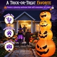 thumbnail image 3 of Qunler  8ft Halloween Pumpkin Stack Inflatable Decoration with Witch Hat, Polyester Material Lighted Blow up Yard Decor for Outdoor Lawn Garden, 3 of 9