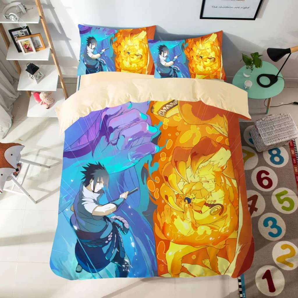 Naruto Bedding Sets Anime Duvet Cover 3D Printed Naruto Sasuke Kakashi