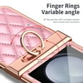 thumbnail image 5 of ELEHOLD for Samsung Galaxy Z Flip 5 Case with Ring Holder,Soft PU Leather Plating Case with Hinge Protection Shockproof Galaxy Z Flip 5 Back Cover for Women Girls,Pink, 5 of 6