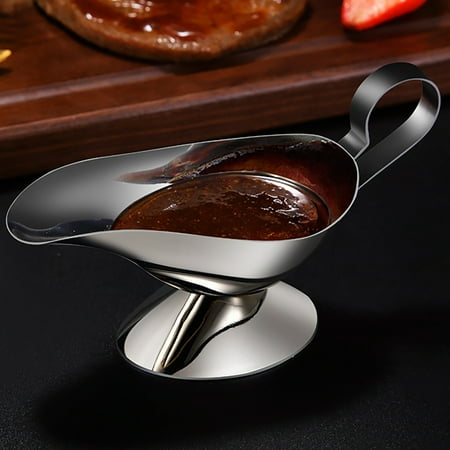 

Walbest 150/240ml Sauce Cup Thickened Easy Pour Stainless Steel Tomato Juice Sauce Pot Black Pepper Gravy Boat for Kitchen