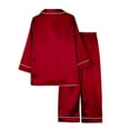 thumbnail image 4 of Uccdo Big Boys Girls Pajamas Sets, Little Girl Boy Satin Silk Sleepwear Suit Blouse Sleep Pants, Children's Christmas Pajama Loungewear, 3-14 Years, 4 of 6