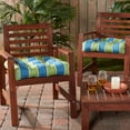 thumbnail image 3 of Greendale Home Fashions Tufted Outdoor 20'' x 20'' Seat Cushion, Set of 2, Cayman Stripe, 3 of 9