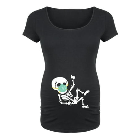 

Bloom Maternity - Quarantine Baby Skeleton - Maternity Scoop Neck T-Shirt