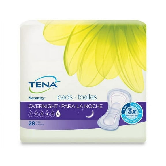 Bladder Control Pad TENA Serenity Heavy Absorbency Dry Fast Core Unisex Disposable 4 Packs of 28 (112)