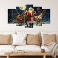 thumbnail image 4 of ZHONGYUTONG 5 Piece Christmas Wall Art Santa Claus and Reindeer Pictures Large Xmas Canvas Painting Prints Winter Holiday Home Wall Decor Framed (8x14inx2pcs 8x18inx2pcs 8x22inx1pcs), 4 of 4