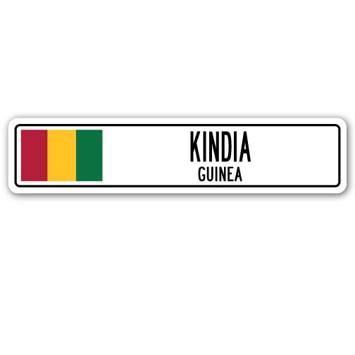 KINDIA GUINEA Street Sign Guinean flag city country road wall gift