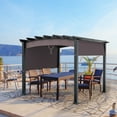 thumbnail image 2 of Costway 10 x 10ft Patio Pergola Gazebo Sun Shade Shelter W/Retractable Canopy, 2 of 9