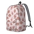 thumbnail image 2 of Football Bow Pink Pattern Backpack for School, Cute School Bag with Adjustable Shoulder Straps and Padded Back, 15.7"x11.8"x5.5", 2 of 4