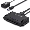 thumbnail image 2 of ENTSASMO Black USB 3.0 to IDE SATA Adapter USB 3.0 to SATA IDE Hard Drive Converter Combo for 2.5"/3.5" DE SATA SSD Hard Drives Disks with 12V 2A Power Adapter and USB 3.0 Cable for Laptops, 2 of 9