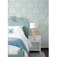 thumbnail image 2 of Chesapeake Forest Dance Aqua Damask Wallpaper, 2 of 4