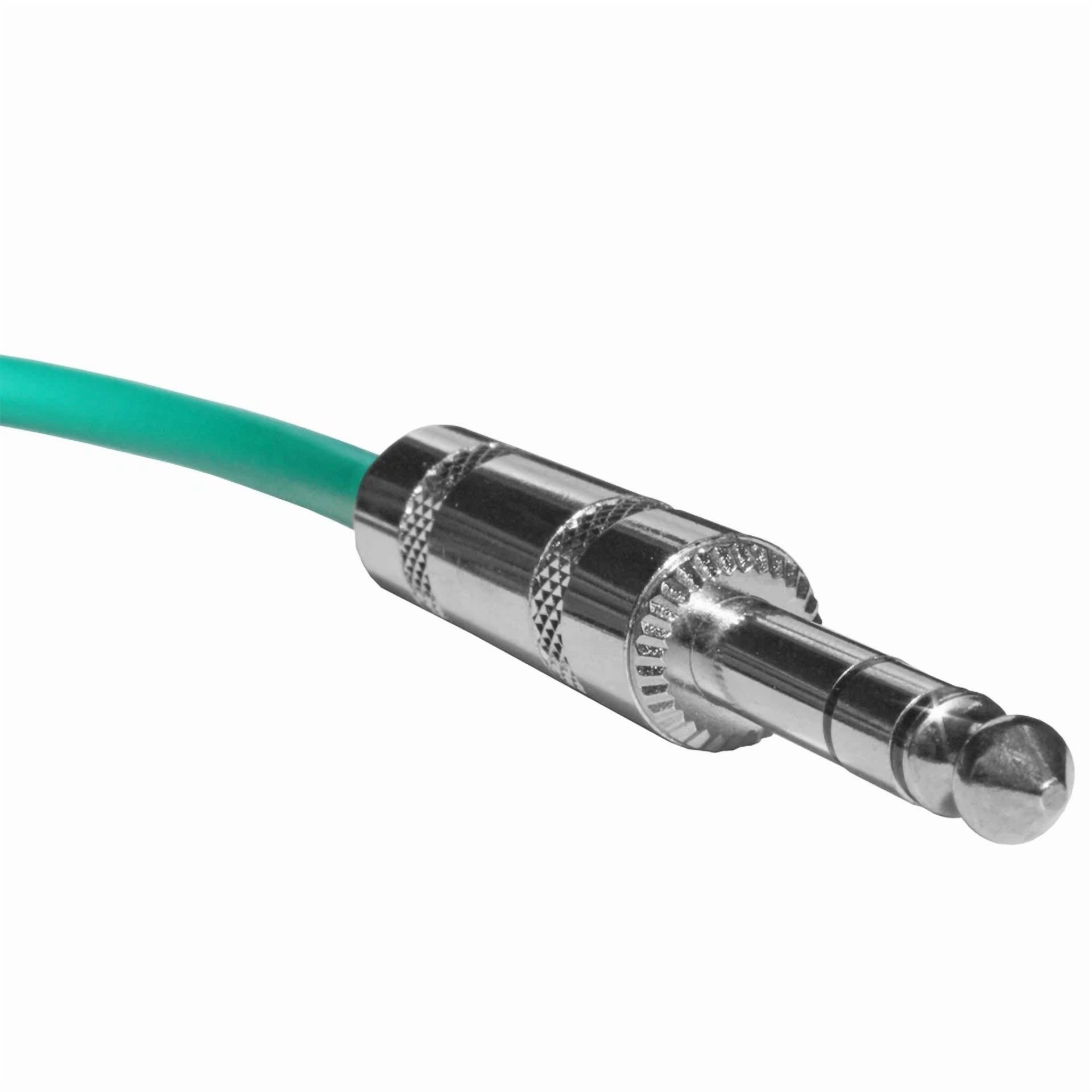 Green 3 Ft Foot Shielded Audio Cable 1/4 Balanced Stereo Trs Pa Snake Patch Cord
