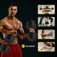 thumbnail image 5 of 75lb 4-in-1 Adjustable Dumbbell Set - Converts to Barbell, Kettlebell & Push-Up Stands  Interchangeable Plates, Non-Slip Grips for Home Gym, 5 of 6