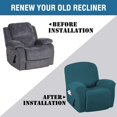 thumbnail image 3 of Super Stretch Couch Covers Recliner Covers Recliner Chair Covers Form Fitted Standard / Oversized Power Lift Reclining Slipcovers, Feature Soft Thick Jacquard, Deep Teal, 1 Pack, 3 of 7