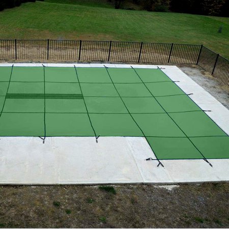 WaterWarden Inground Pool Safety Cover Fits 20’ x 40’ Rectangle Pool  Center Drain Panel  Right Step  20-Year Warranty