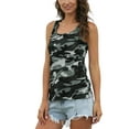 thumbnail image 3 of MAWCLOS Ladies Tank Tops Camouflage Vest Sleeveless T Shirts Basic Daily Wear Round Neck Blouse Gray Green 3XL, 3 of 5