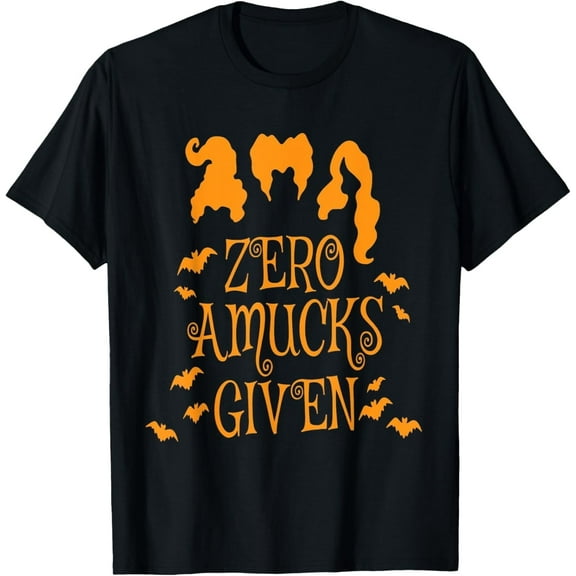 Zero Amucks Given, Funny Amuck With Bat Halloween Witch T-Shirt