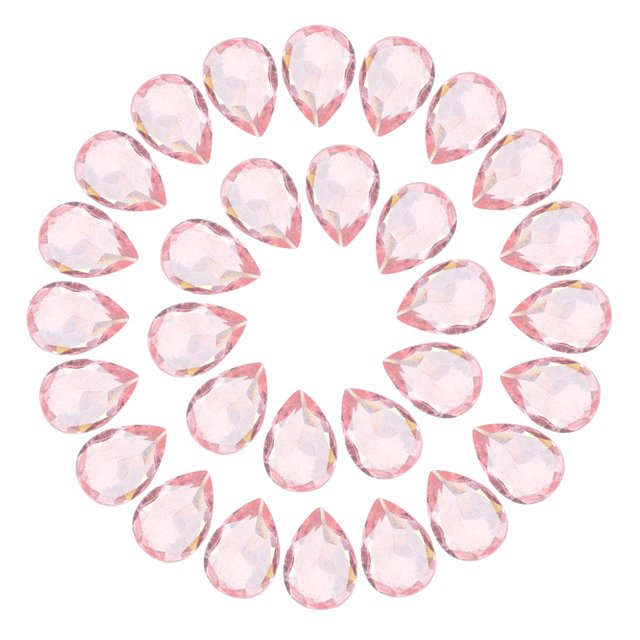 50Pcs Teardrop Rhinestone 10x14 mm Pointed Back Rhinestone Beads,Pink
