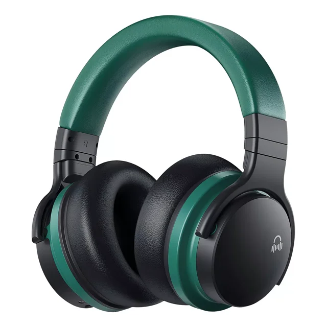 Cowin E7C Auriculares inalámbricos Bluetooth Experiencia inalámbrica ANC Cómodo y liviano Micrófono Bluetooth 5.0 para Llamadas 30 Horas de reproducción para Viajes Trabajo Verde