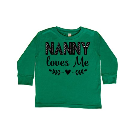 

Inktastic My Nanny Loves Me Grandchild Gift Toddler Boy or Toddler Girl Long Sleeve T-Shirt