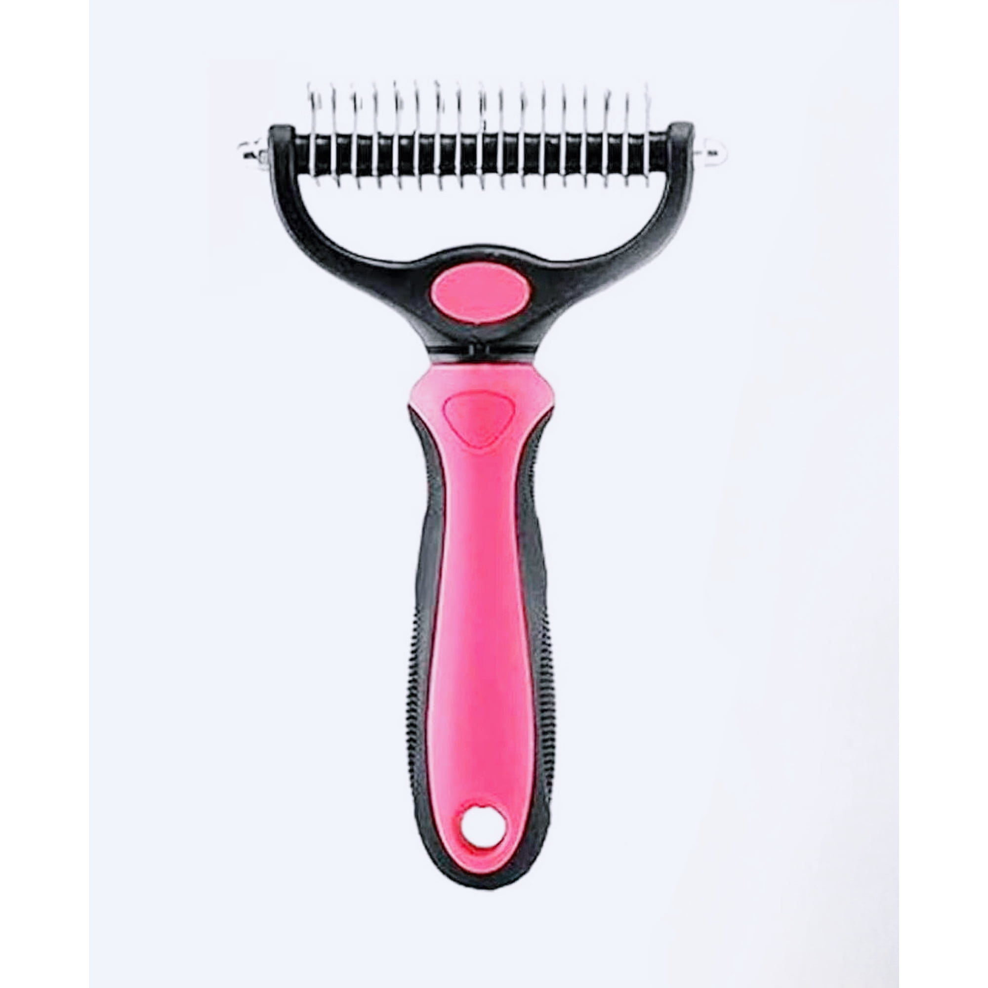 Dual-Sided Pet Pro Grooming Tool Cat Brush Rake and Long Haired Dog Brushes Undercoat Rake Pet Grooming Tool Stainless Steel Deshedding Brush for Long Haired & Thick Coat Pets