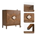 thumbnail image 4 of Ahokua Mid-Century Modern Accent Cabinet with Geometric Inlay Doors, 2-Door Storage Sideboard with Adjustable Shelf for Living Room, Entryway or Dining Room, 4 of 9