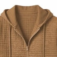 thumbnail image 5 of LYSMORA 2026 Men's Quilted Full Zip Hooded Jacket, Drawstring Rib Cuff Loose Lightweight Sweatshirt Casual Layering Outerwear, 5 of 6