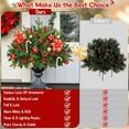 thumbnail image 3 of Waipfaru 2pack Outdoor Artificial Christmas Urn Filler,24inch Pre-lit Xmas Pine Trees with Cones,Berries,Tripod Stake and 70 LED Lights,Outdoor Holiday Home Decor, 3 of 7