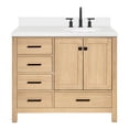 thumbnail image 2 of Ariel Cambridge 43 Inch Single Oval Sink Bathroom Vanity With Pure White Quartz Countertop 1.5 Inch Edge In Oak, 2 of 10