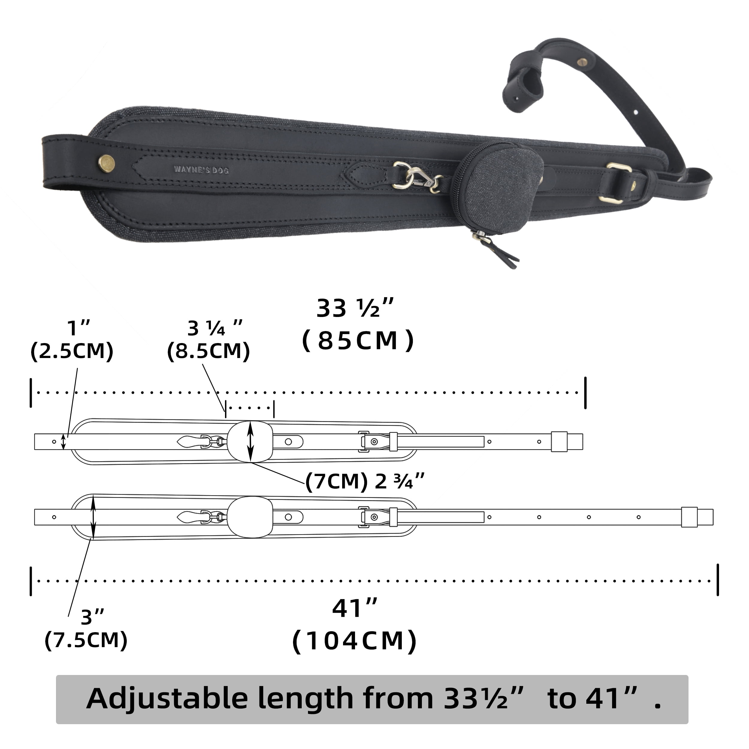 WAYNE'S DOG Vintage Canvas Leather Rifle Recoil Pad Buttstock with Gun Shoulder Sling Strap