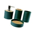 thumbnail image 4 of Juego de 4 accesorios de baño Soledad decoración de baño dispensador de jabón soporte verde oscuro, 4 of 9