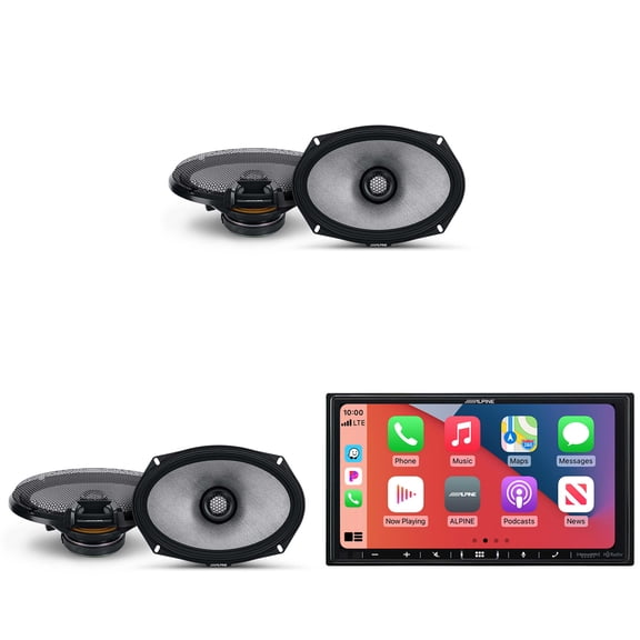 Alpine iLX-407 7-Inch Multimedia Receiver Apple Carplay and Android Auto w/ (2) R2-S69 6x9" Coax Bundle